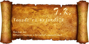 Teszári Kristóf névjegykártya