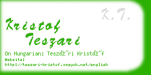 kristof teszari business card
